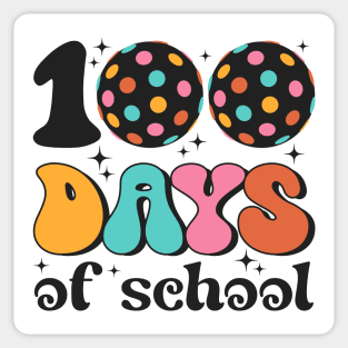 100 days of school Disco Ball Retro Design Sticker